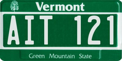 VT license plate AIT121
