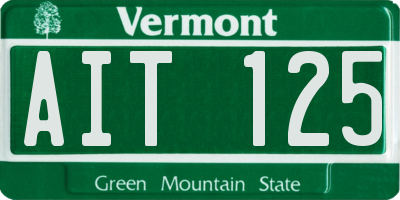 VT license plate AIT125