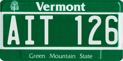 VT license plate AIT126