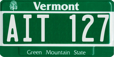 VT license plate AIT127