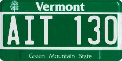 VT license plate AIT130