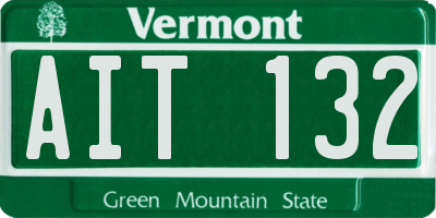 VT license plate AIT132