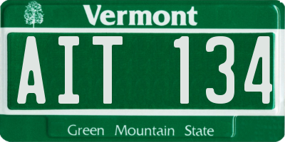 VT license plate AIT134