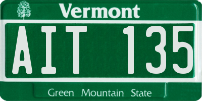 VT license plate AIT135