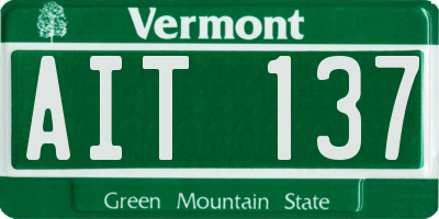 VT license plate AIT137