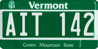 VT license plate AIT142