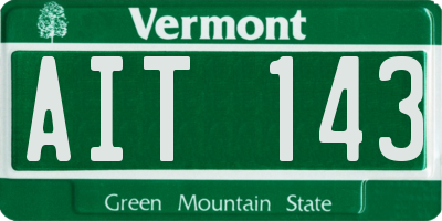 VT license plate AIT143