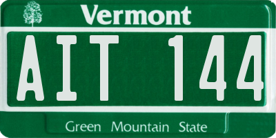 VT license plate AIT144