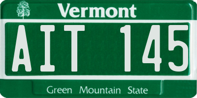 VT license plate AIT145