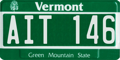 VT license plate AIT146