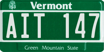 VT license plate AIT147