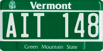 VT license plate AIT148