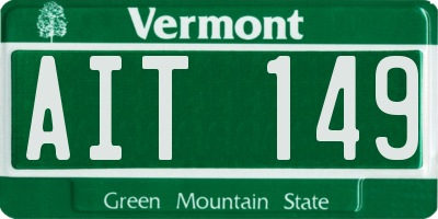 VT license plate AIT149