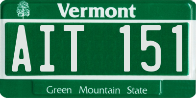 VT license plate AIT151