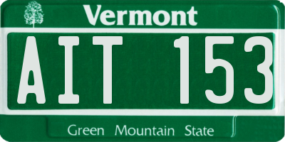 VT license plate AIT153
