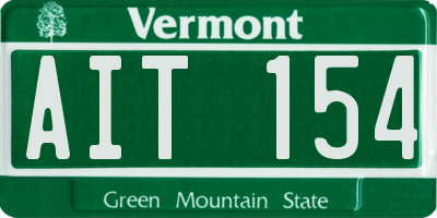 VT license plate AIT154