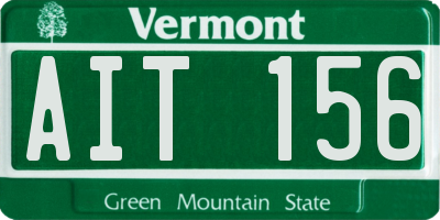 VT license plate AIT156