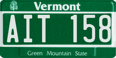 VT license plate AIT158