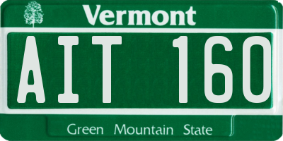 VT license plate AIT160