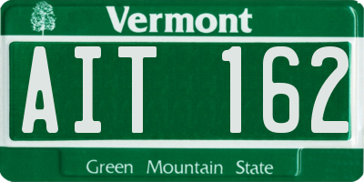 VT license plate AIT162