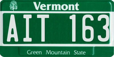 VT license plate AIT163