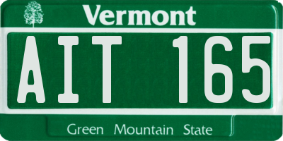 VT license plate AIT165