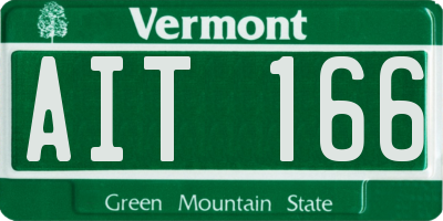 VT license plate AIT166