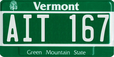 VT license plate AIT167