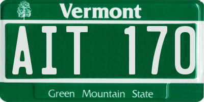 VT license plate AIT170