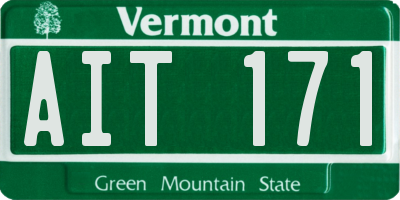 VT license plate AIT171