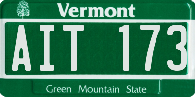 VT license plate AIT173