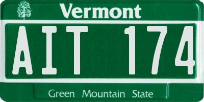 VT license plate AIT174