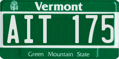 VT license plate AIT175