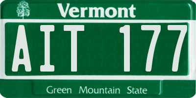 VT license plate AIT177