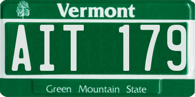VT license plate AIT179