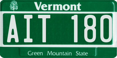 VT license plate AIT180