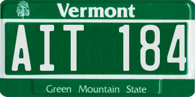VT license plate AIT184