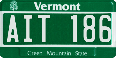 VT license plate AIT186