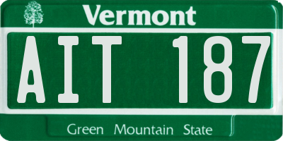 VT license plate AIT187