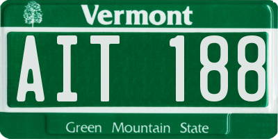VT license plate AIT188