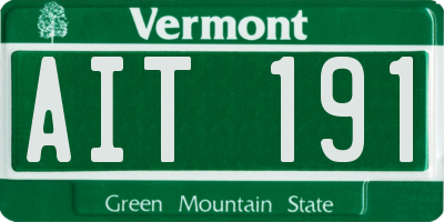 VT license plate AIT191