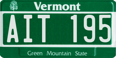 VT license plate AIT195