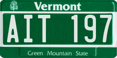 VT license plate AIT197