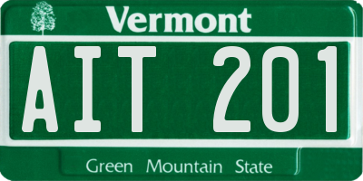 VT license plate AIT201