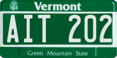 VT license plate AIT202