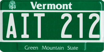 VT license plate AIT212