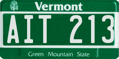 VT license plate AIT213
