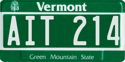 VT license plate AIT214