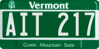 VT license plate AIT217