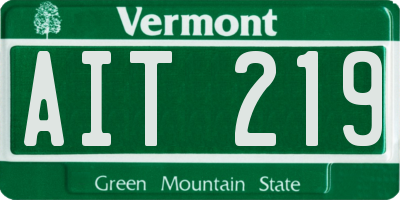 VT license plate AIT219